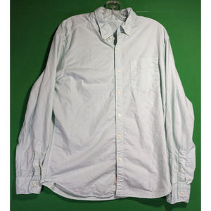 American Eagle Shirt Men's Large Blue Seriously Soft Classic Fit Button Down